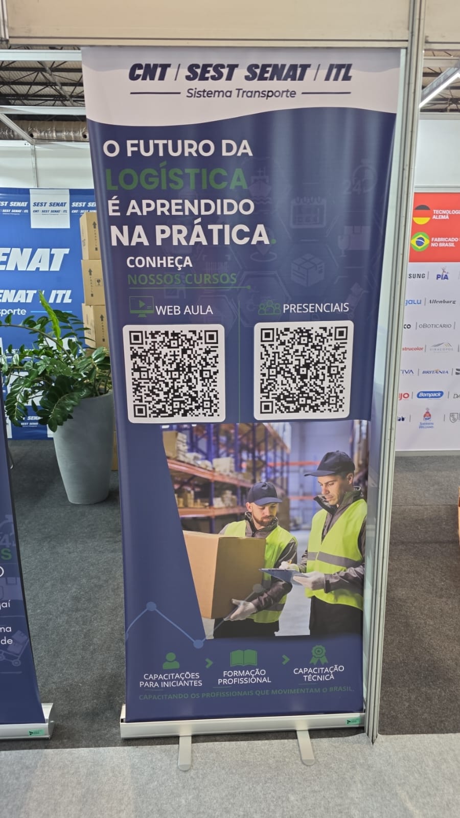 Banner do SEST SENAT sobre formação profissional em logística
